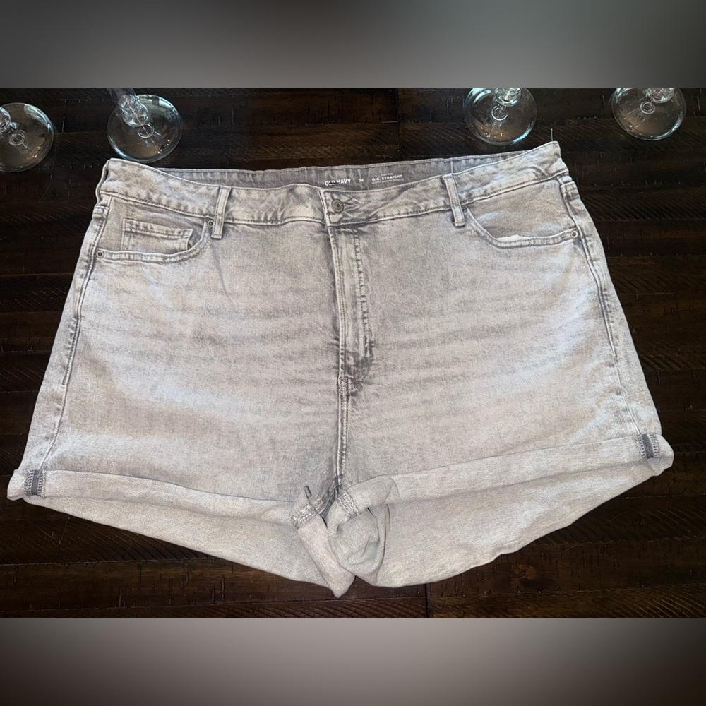 Old Navy High Waisted Gray Denim Shorts